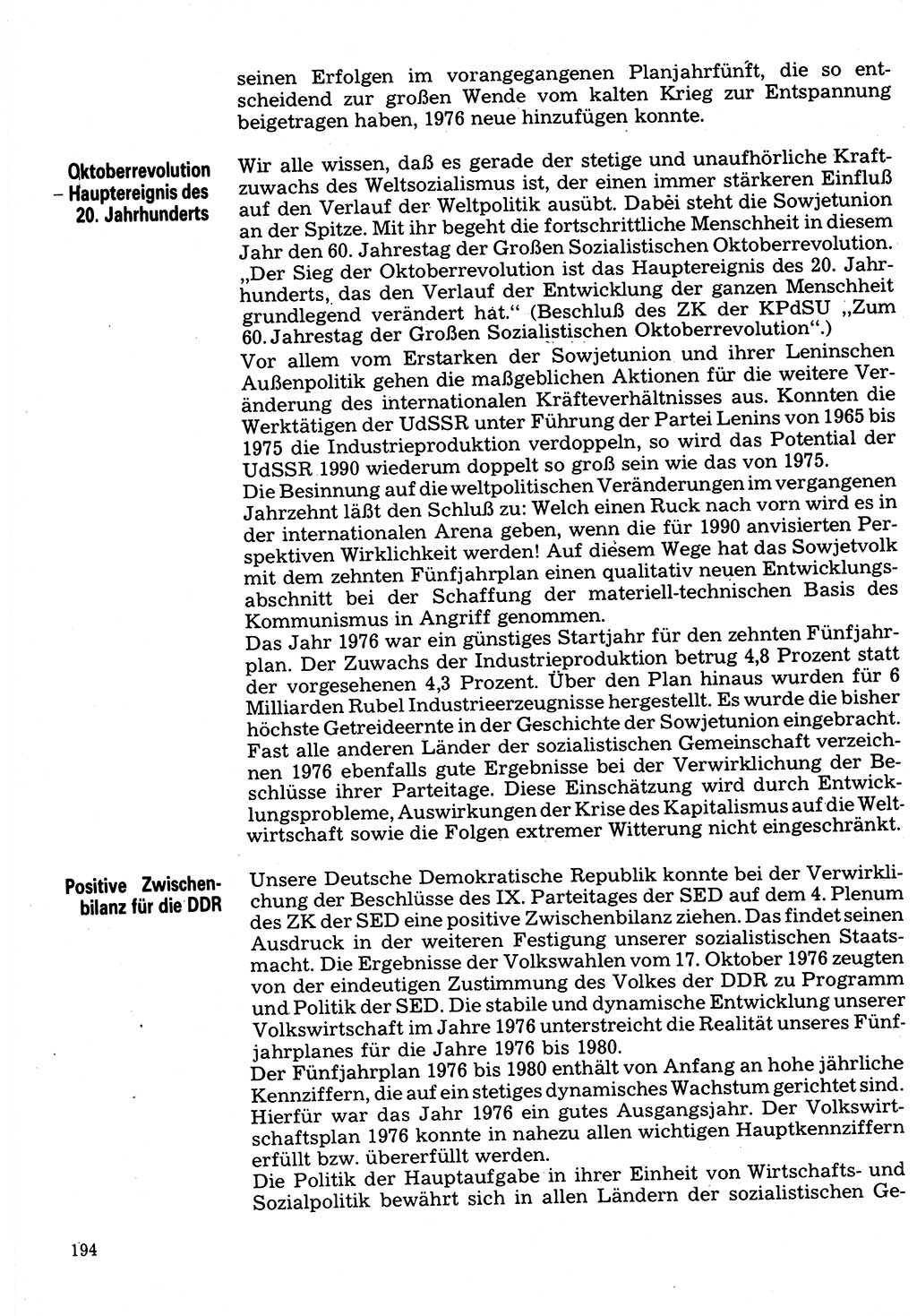 Neuer Weg (NW), Organ des Zentralkomitees (ZK) der SED (Sozialistische Einheitspartei Deutschlands) für Fragen des Parteilebens, 32. Jahrgang [Deutsche Demokratische Republik (DDR)] 1977, Seite 194 (NW ZK SED DDR 1977, S. 194)