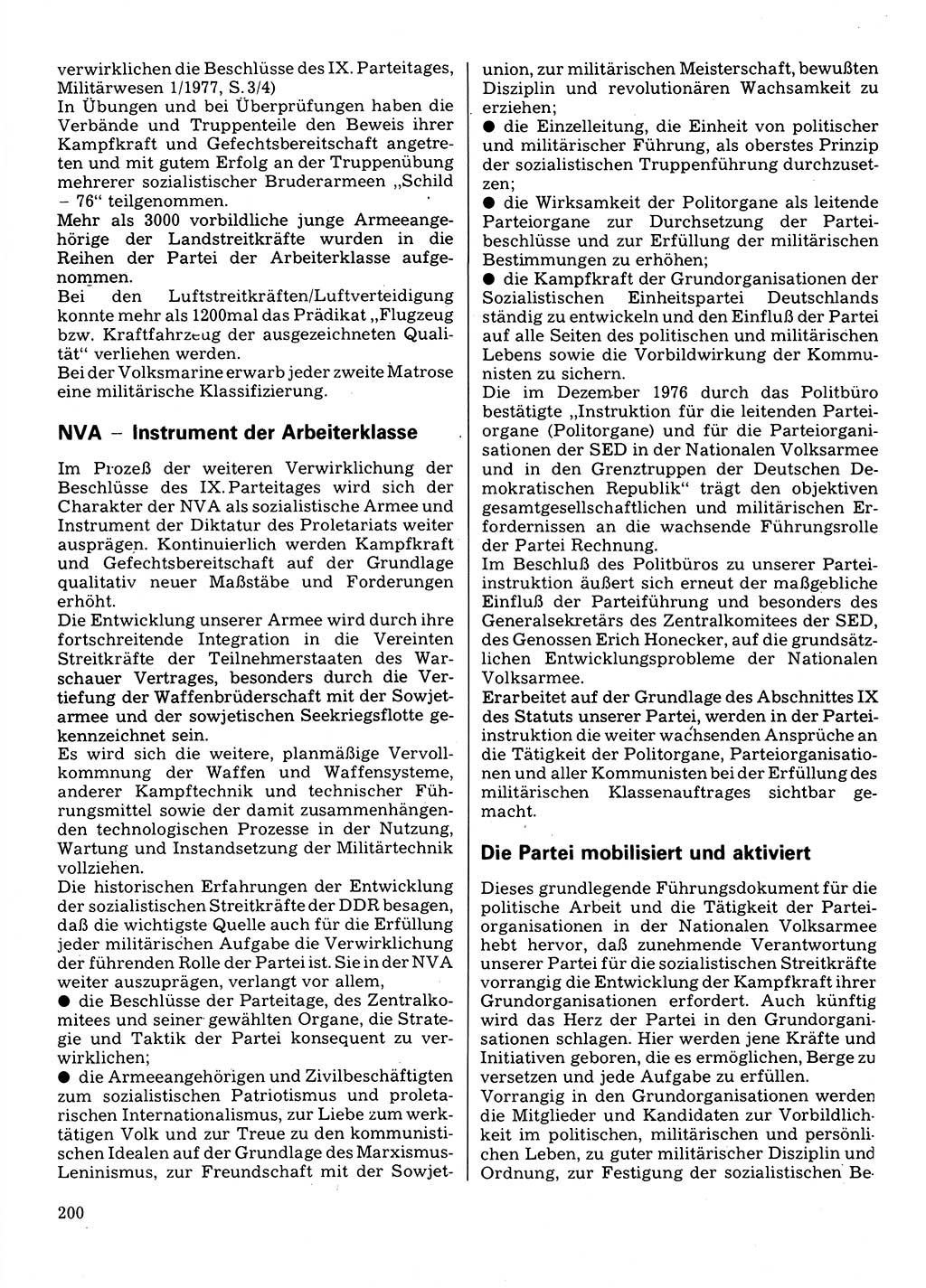 Neuer Weg (NW), Organ des Zentralkomitees (ZK) der SED (Sozialistische Einheitspartei Deutschlands) für Fragen des Parteilebens, 32. Jahrgang [Deutsche Demokratische Republik (DDR)] 1977, Seite 200 (NW ZK SED DDR 1977, S. 200)