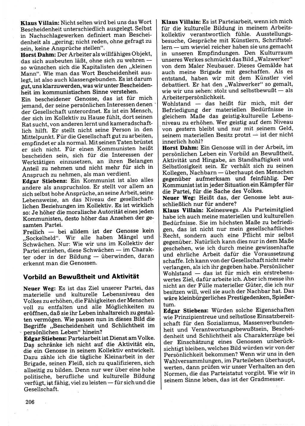 Neuer Weg (NW), Organ des Zentralkomitees (ZK) der SED (Sozialistische Einheitspartei Deutschlands) für Fragen des Parteilebens, 32. Jahrgang [Deutsche Demokratische Republik (DDR)] 1977, Seite 206 (NW ZK SED DDR 1977, S. 206)