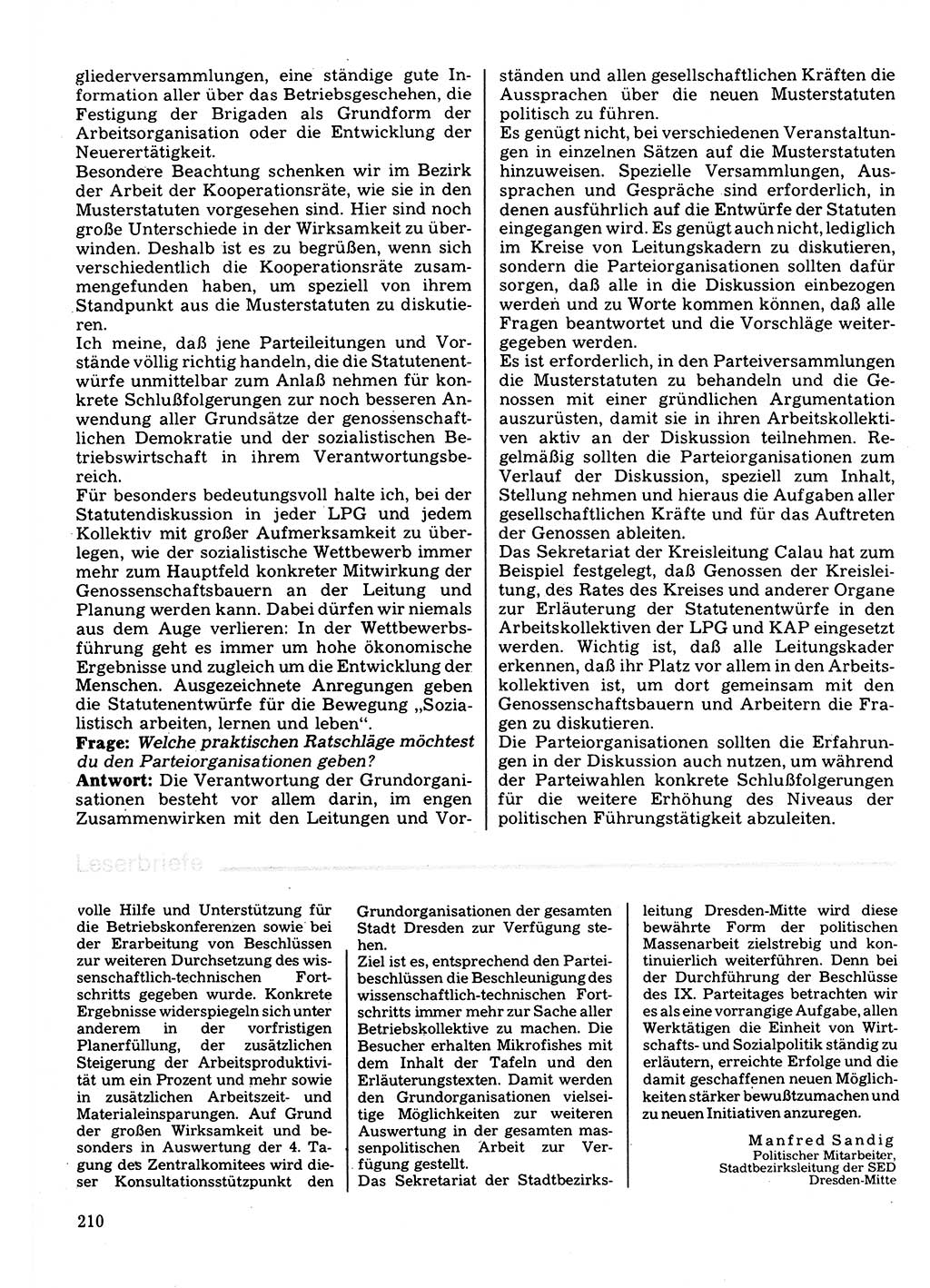Neuer Weg (NW), Organ des Zentralkomitees (ZK) der SED (Sozialistische Einheitspartei Deutschlands) für Fragen des Parteilebens, 32. Jahrgang [Deutsche Demokratische Republik (DDR)] 1977, Seite 210 (NW ZK SED DDR 1977, S. 210)