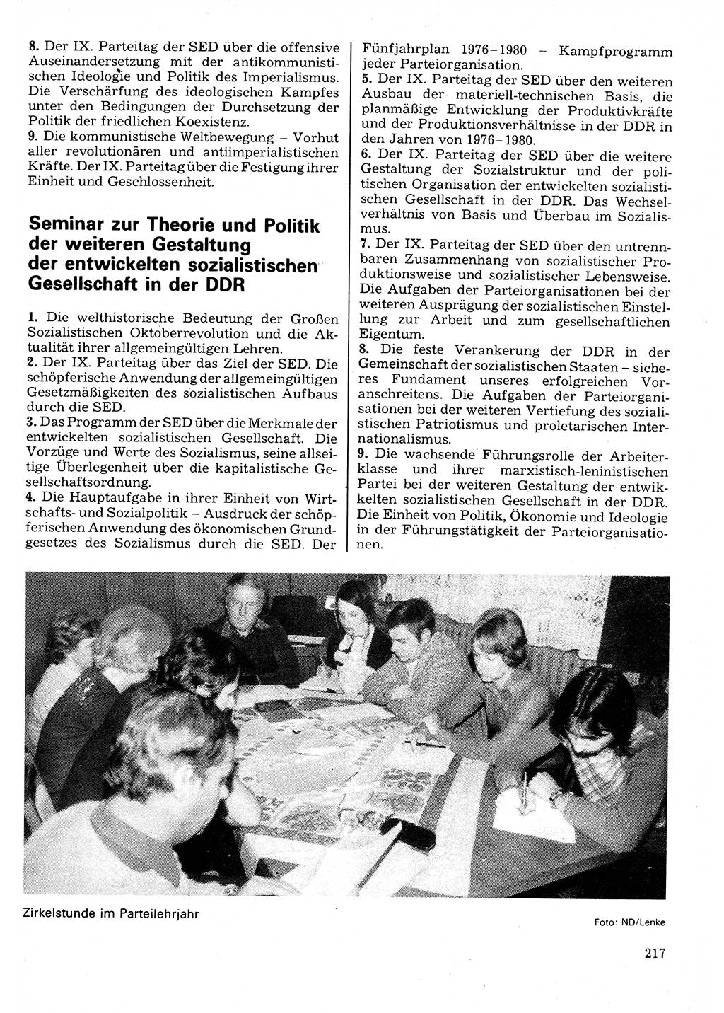 Neuer Weg (NW), Organ des Zentralkomitees (ZK) der SED (Sozialistische Einheitspartei Deutschlands) für Fragen des Parteilebens, 32. Jahrgang [Deutsche Demokratische Republik (DDR)] 1977, Seite 217 (NW ZK SED DDR 1977, S. 217)