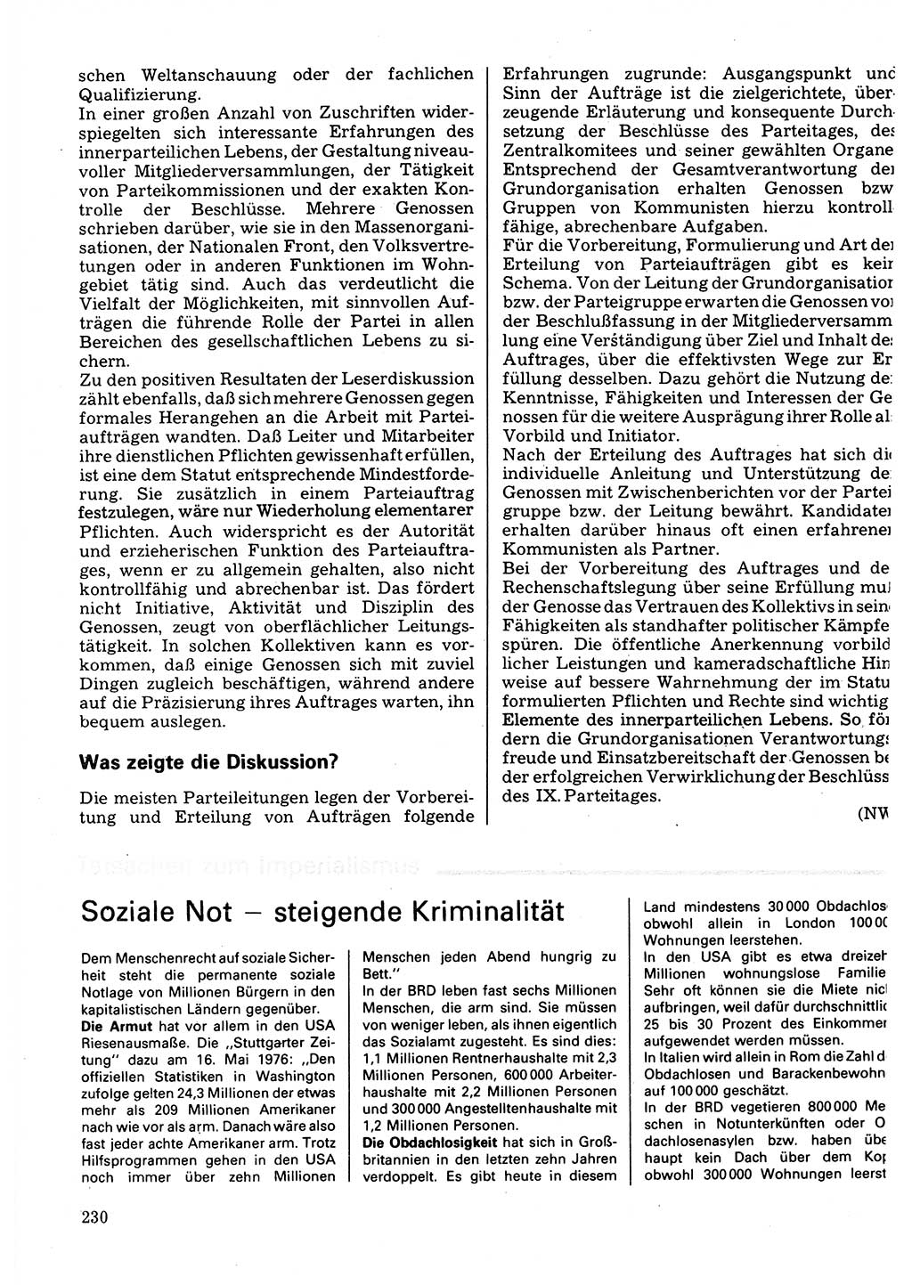 Neuer Weg (NW), Organ des Zentralkomitees (ZK) der SED (Sozialistische Einheitspartei Deutschlands) für Fragen des Parteilebens, 32. Jahrgang [Deutsche Demokratische Republik (DDR)] 1977, Seite 230 (NW ZK SED DDR 1977, S. 230)