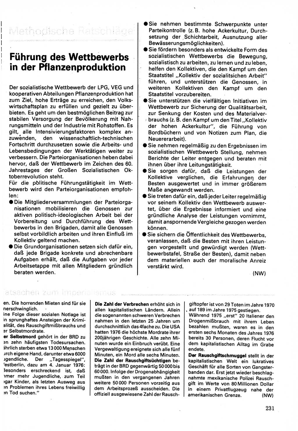 Neuer Weg (NW), Organ des Zentralkomitees (ZK) der SED (Sozialistische Einheitspartei Deutschlands) für Fragen des Parteilebens, 32. Jahrgang [Deutsche Demokratische Republik (DDR)] 1977, Seite 231 (NW ZK SED DDR 1977, S. 231)