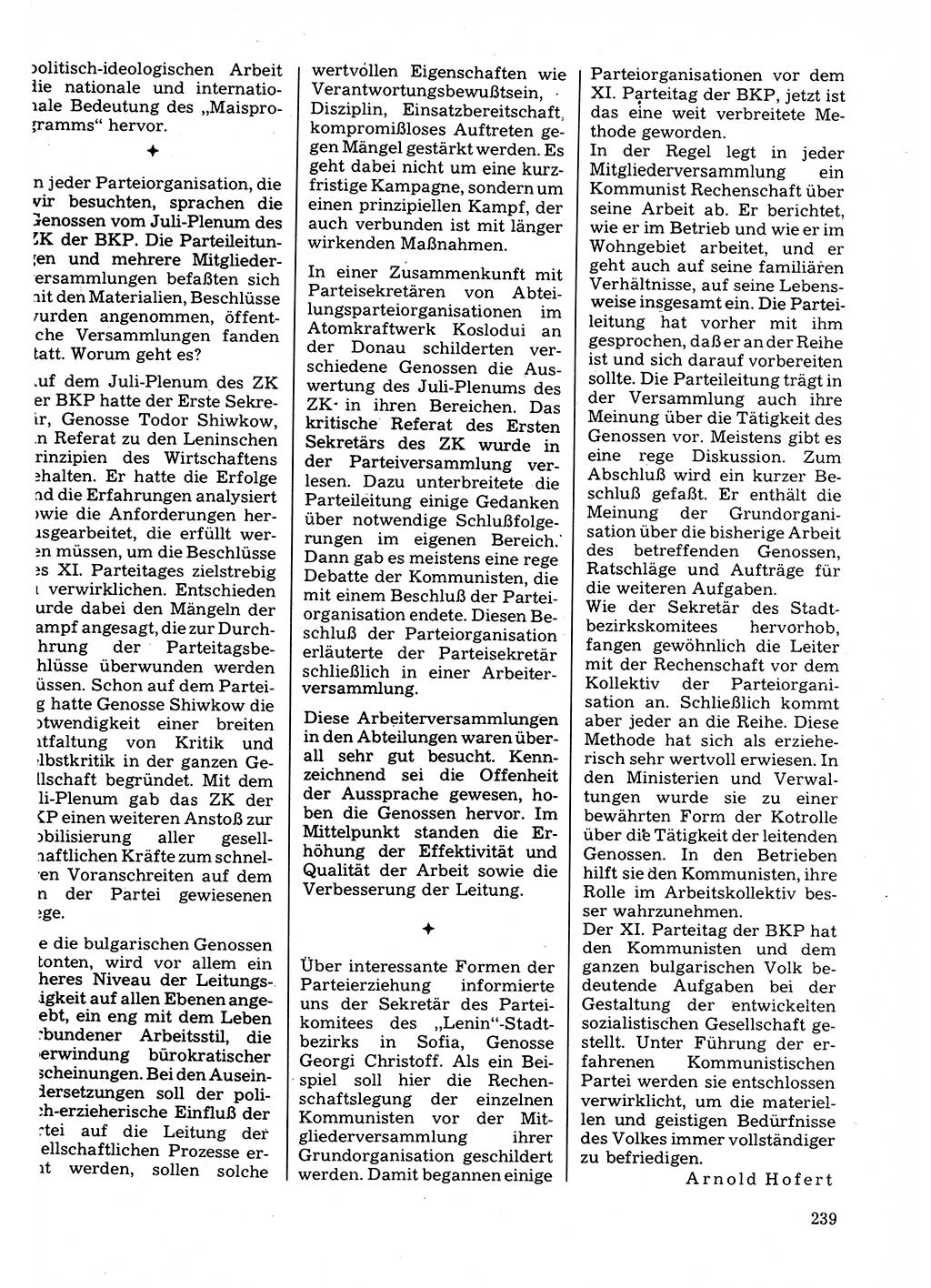 Neuer Weg (NW), Organ des Zentralkomitees (ZK) der SED (Sozialistische Einheitspartei Deutschlands) für Fragen des Parteilebens, 32. Jahrgang [Deutsche Demokratische Republik (DDR)] 1977, Seite 239 (NW ZK SED DDR 1977, S. 239)