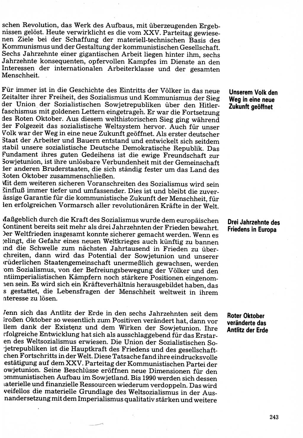 Neuer Weg (NW), Organ des Zentralkomitees (ZK) der SED (Sozialistische Einheitspartei Deutschlands) für Fragen des Parteilebens, 32. Jahrgang [Deutsche Demokratische Republik (DDR)] 1977, Seite 243 (NW ZK SED DDR 1977, S. 243)