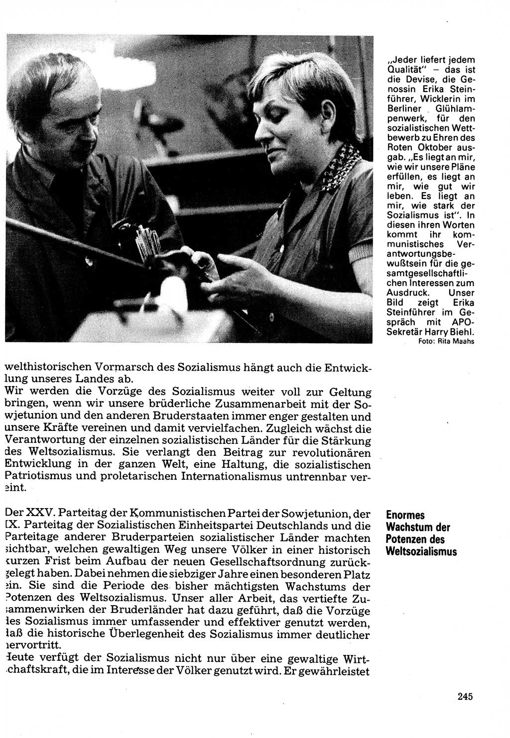 Neuer Weg (NW), Organ des Zentralkomitees (ZK) der SED (Sozialistische Einheitspartei Deutschlands) für Fragen des Parteilebens, 32. Jahrgang [Deutsche Demokratische Republik (DDR)] 1977, Seite 245 (NW ZK SED DDR 1977, S. 245)