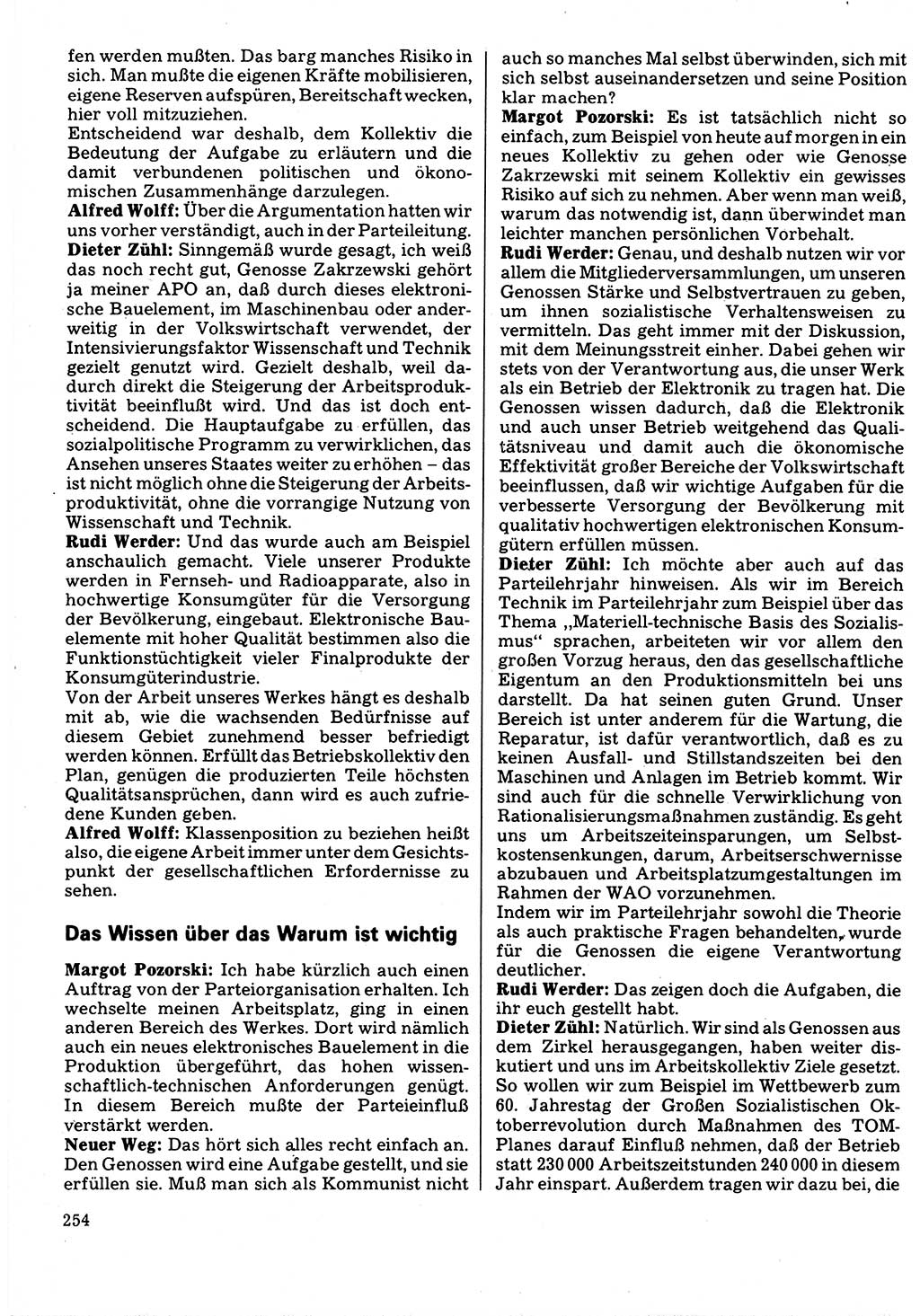 Neuer Weg (NW), Organ des Zentralkomitees (ZK) der SED (Sozialistische Einheitspartei Deutschlands) für Fragen des Parteilebens, 32. Jahrgang [Deutsche Demokratische Republik (DDR)] 1977, Seite 254 (NW ZK SED DDR 1977, S. 254)