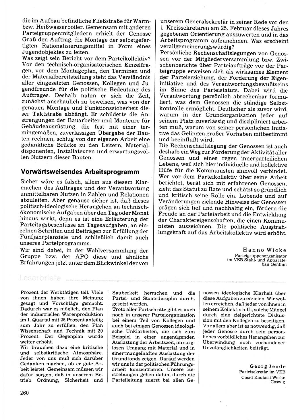 Neuer Weg (NW), Organ des Zentralkomitees (ZK) der SED (Sozialistische Einheitspartei Deutschlands) für Fragen des Parteilebens, 32. Jahrgang [Deutsche Demokratische Republik (DDR)] 1977, Seite 260 (NW ZK SED DDR 1977, S. 260)