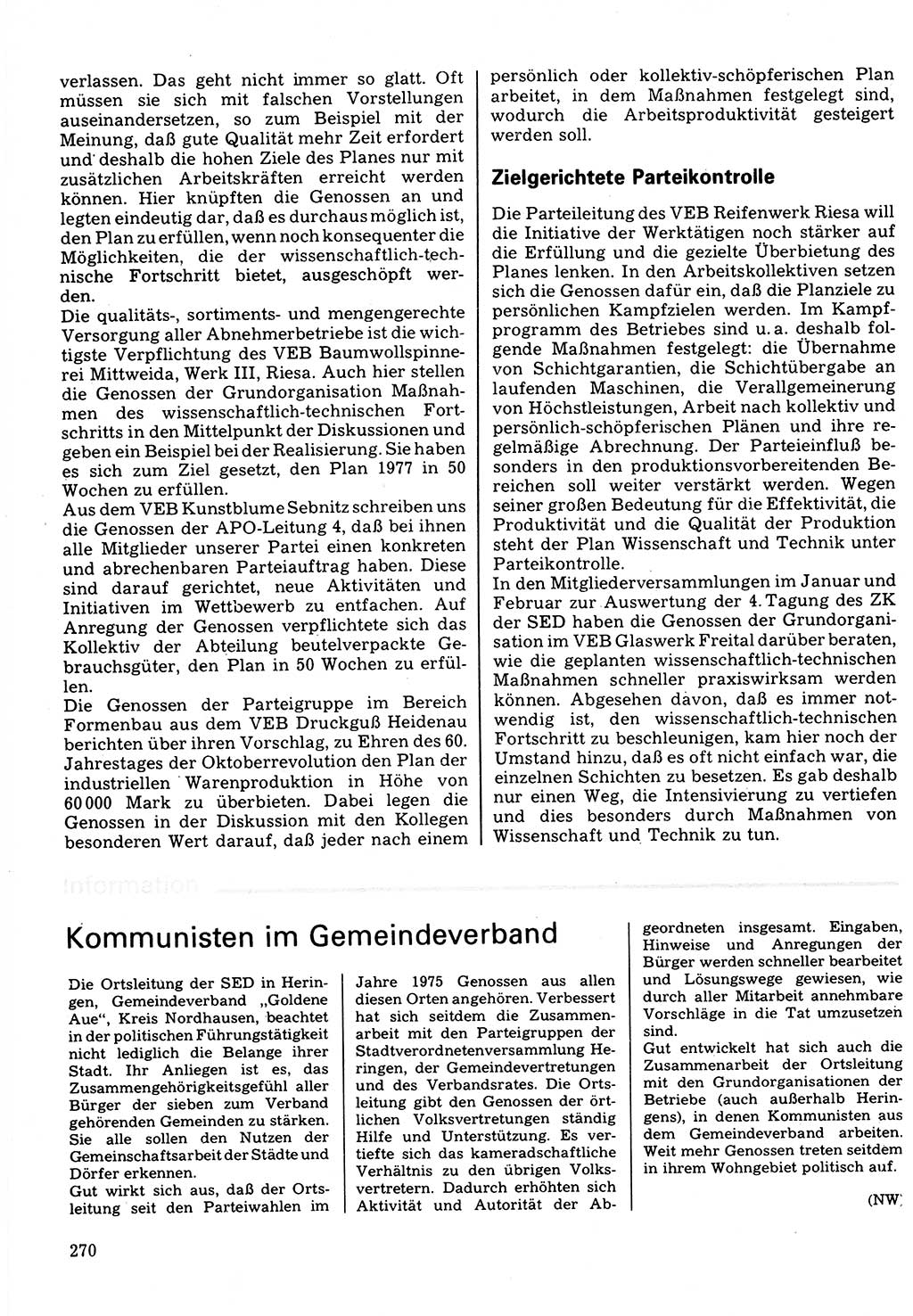 Neuer Weg (NW), Organ des Zentralkomitees (ZK) der SED (Sozialistische Einheitspartei Deutschlands) für Fragen des Parteilebens, 32. Jahrgang [Deutsche Demokratische Republik (DDR)] 1977, Seite 270 (NW ZK SED DDR 1977, S. 270)
