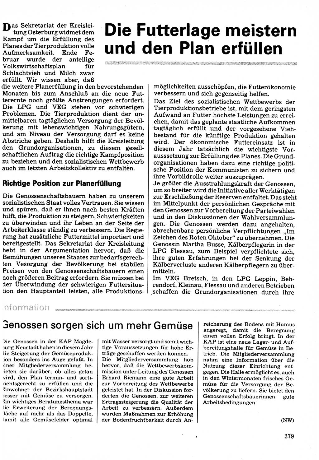 Neuer Weg (NW), Organ des Zentralkomitees (ZK) der SED (Sozialistische Einheitspartei Deutschlands) für Fragen des Parteilebens, 32. Jahrgang [Deutsche Demokratische Republik (DDR)] 1977, Seite 279 (NW ZK SED DDR 1977, S. 279)