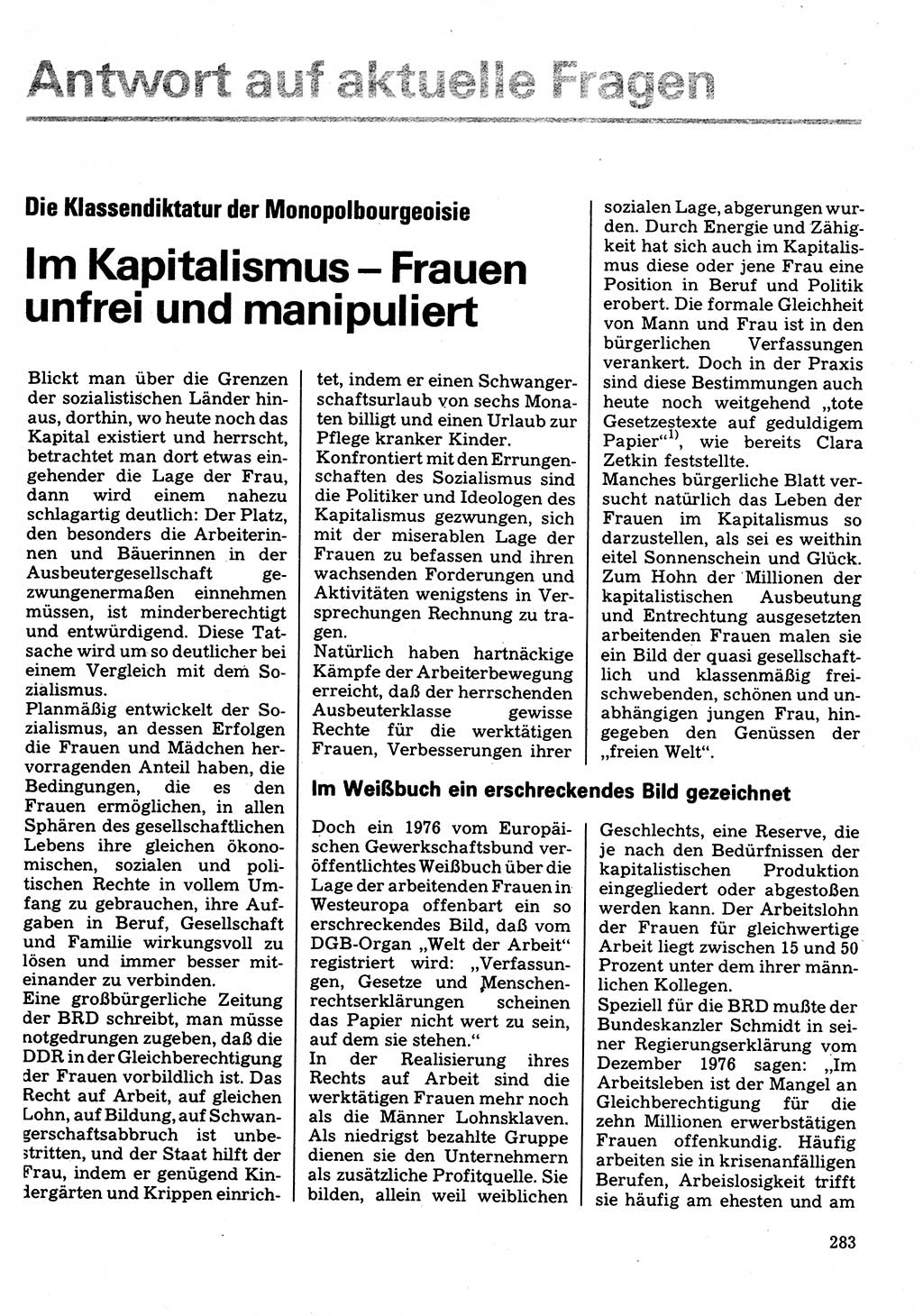 Neuer Weg (NW), Organ des Zentralkomitees (ZK) der SED (Sozialistische Einheitspartei Deutschlands) für Fragen des Parteilebens, 32. Jahrgang [Deutsche Demokratische Republik (DDR)] 1977, Seite 283 (NW ZK SED DDR 1977, S. 283)