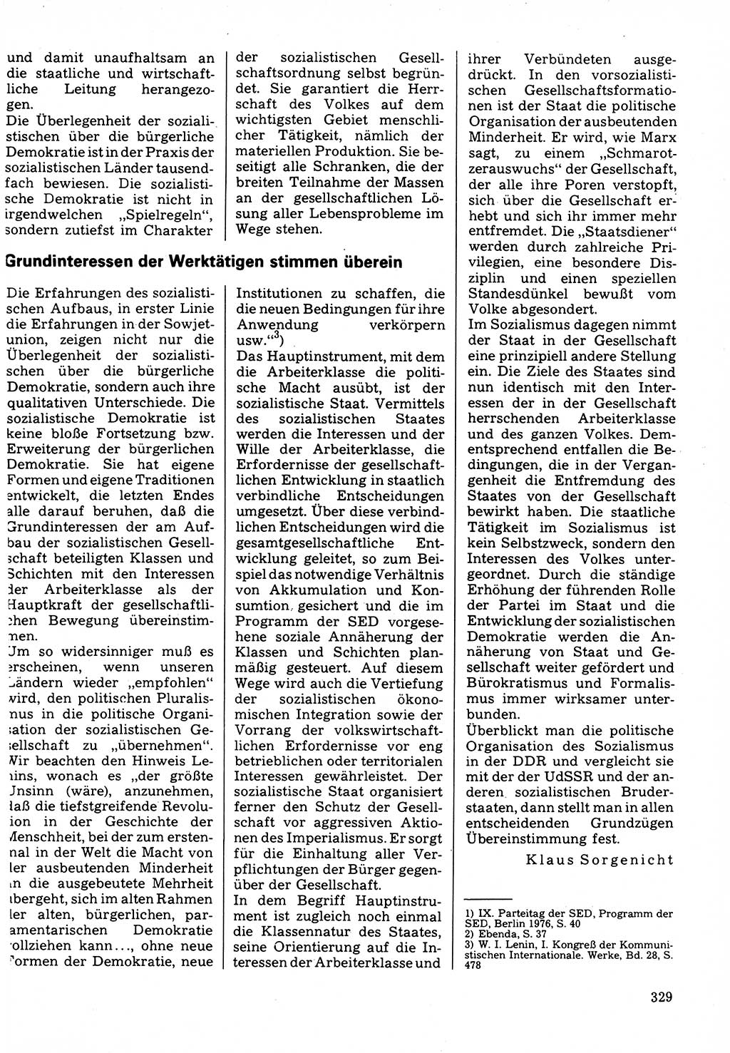 Neuer Weg (NW), Organ des Zentralkomitees (ZK) der SED (Sozialistische Einheitspartei Deutschlands) für Fragen des Parteilebens, 32. Jahrgang [Deutsche Demokratische Republik (DDR)] 1977, Seite 329 (NW ZK SED DDR 1977, S. 329)