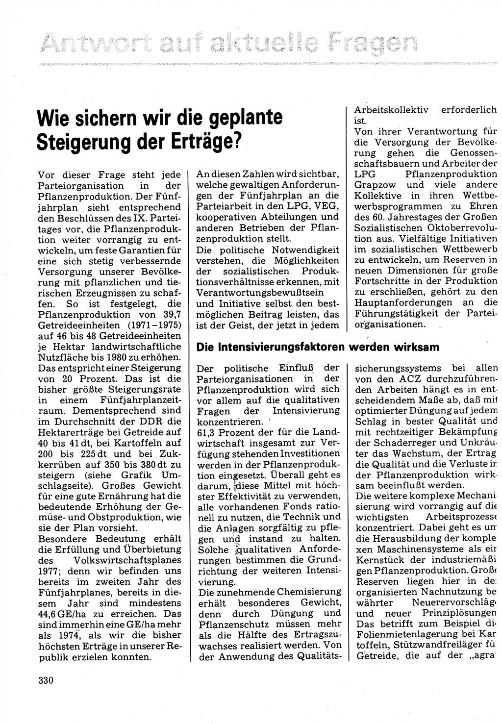 Neuer Weg (NW), Organ des Zentralkomitees (ZK) der SED (Sozialistische Einheitspartei Deutschlands) für Fragen des Parteilebens, 32. Jahrgang [Deutsche Demokratische Republik (DDR)] 1977, Seite 330 (NW ZK SED DDR 1977, S. 330)