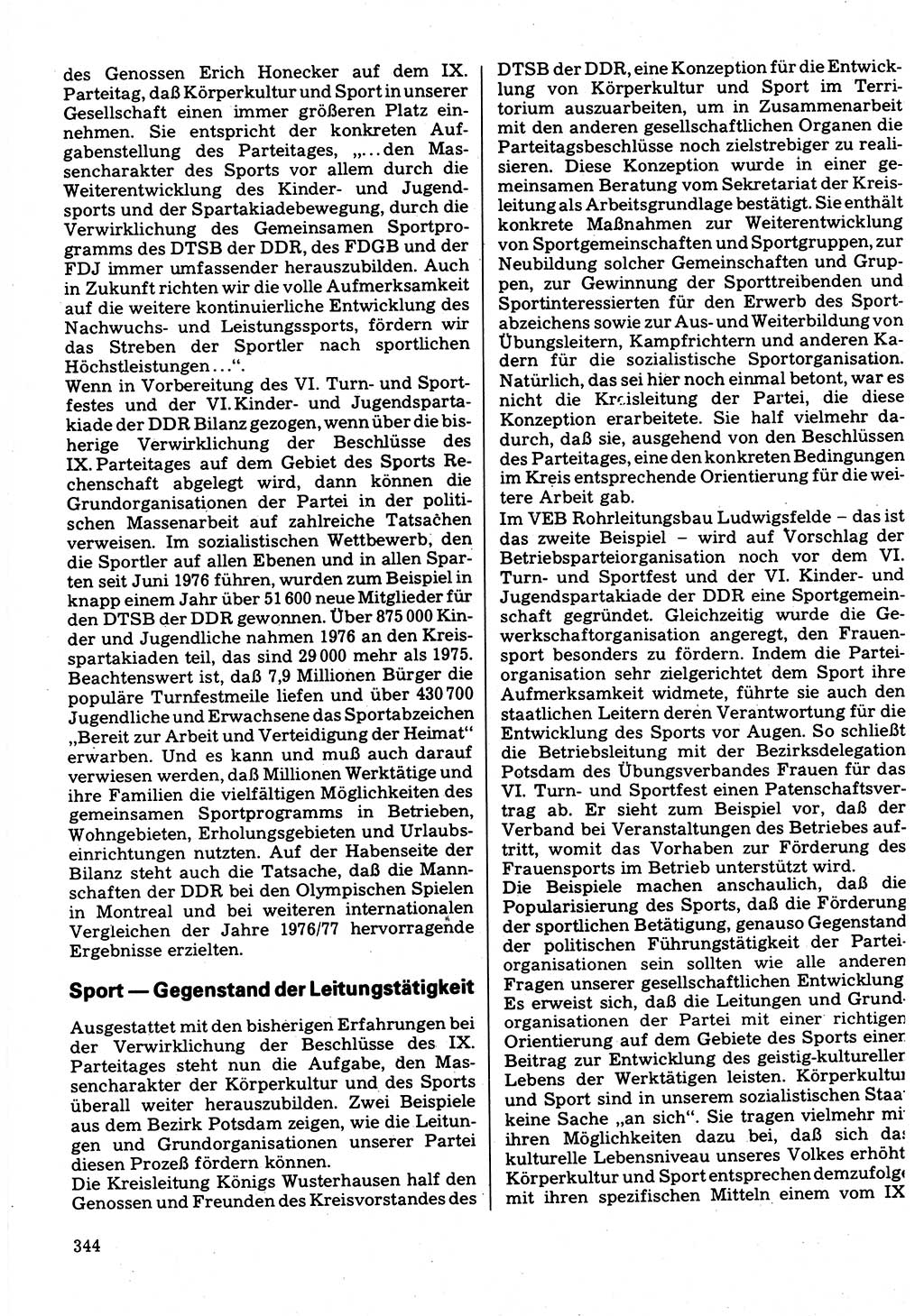 Neuer Weg (NW), Organ des Zentralkomitees (ZK) der SED (Sozialistische Einheitspartei Deutschlands) für Fragen des Parteilebens, 32. Jahrgang [Deutsche Demokratische Republik (DDR)] 1977, Seite 344 (NW ZK SED DDR 1977, S. 344)