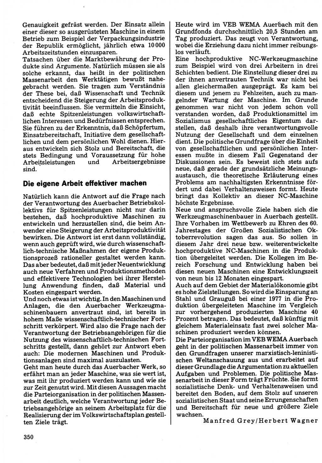 Neuer Weg (NW), Organ des Zentralkomitees (ZK) der SED (Sozialistische Einheitspartei Deutschlands) für Fragen des Parteilebens, 32. Jahrgang [Deutsche Demokratische Republik (DDR)] 1977, Seite 350 (NW ZK SED DDR 1977, S. 350)