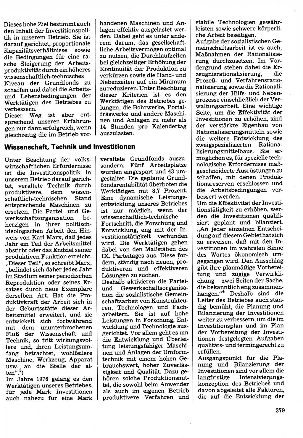 Neuer Weg (NW), Organ des Zentralkomitees (ZK) der SED (Sozialistische Einheitspartei Deutschlands) für Fragen des Parteilebens, 32. Jahrgang [Deutsche Demokratische Republik (DDR)] 1977, Seite 379 (NW ZK SED DDR 1977, S. 379)