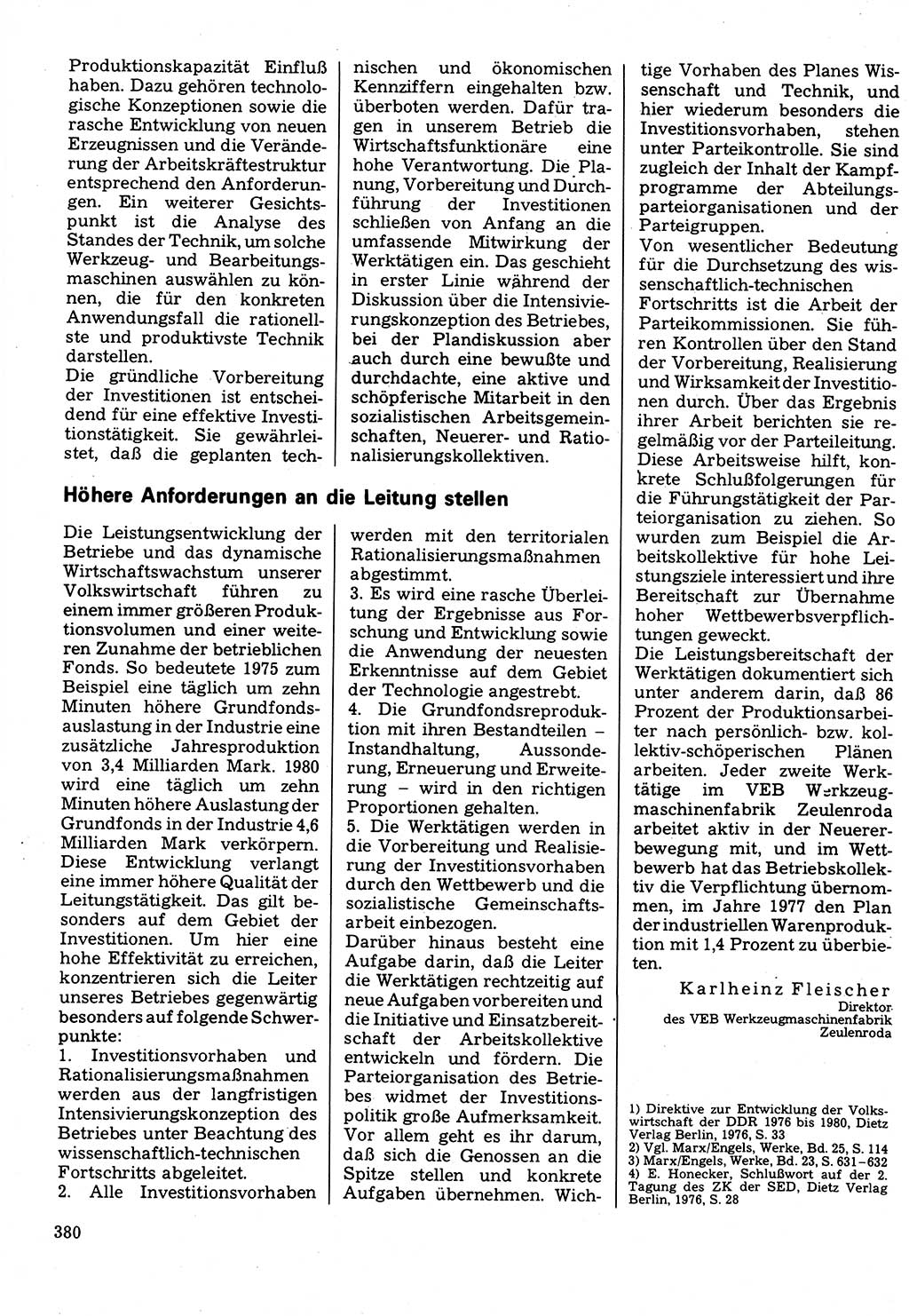 Neuer Weg (NW), Organ des Zentralkomitees (ZK) der SED (Sozialistische Einheitspartei Deutschlands) für Fragen des Parteilebens, 32. Jahrgang [Deutsche Demokratische Republik (DDR)] 1977, Seite 380 (NW ZK SED DDR 1977, S. 380)