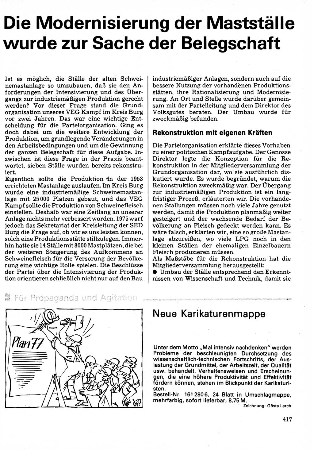 Neuer Weg (NW), Organ des Zentralkomitees (ZK) der SED (Sozialistische Einheitspartei Deutschlands) für Fragen des Parteilebens, 32. Jahrgang [Deutsche Demokratische Republik (DDR)] 1977, Seite 417 (NW ZK SED DDR 1977, S. 417)