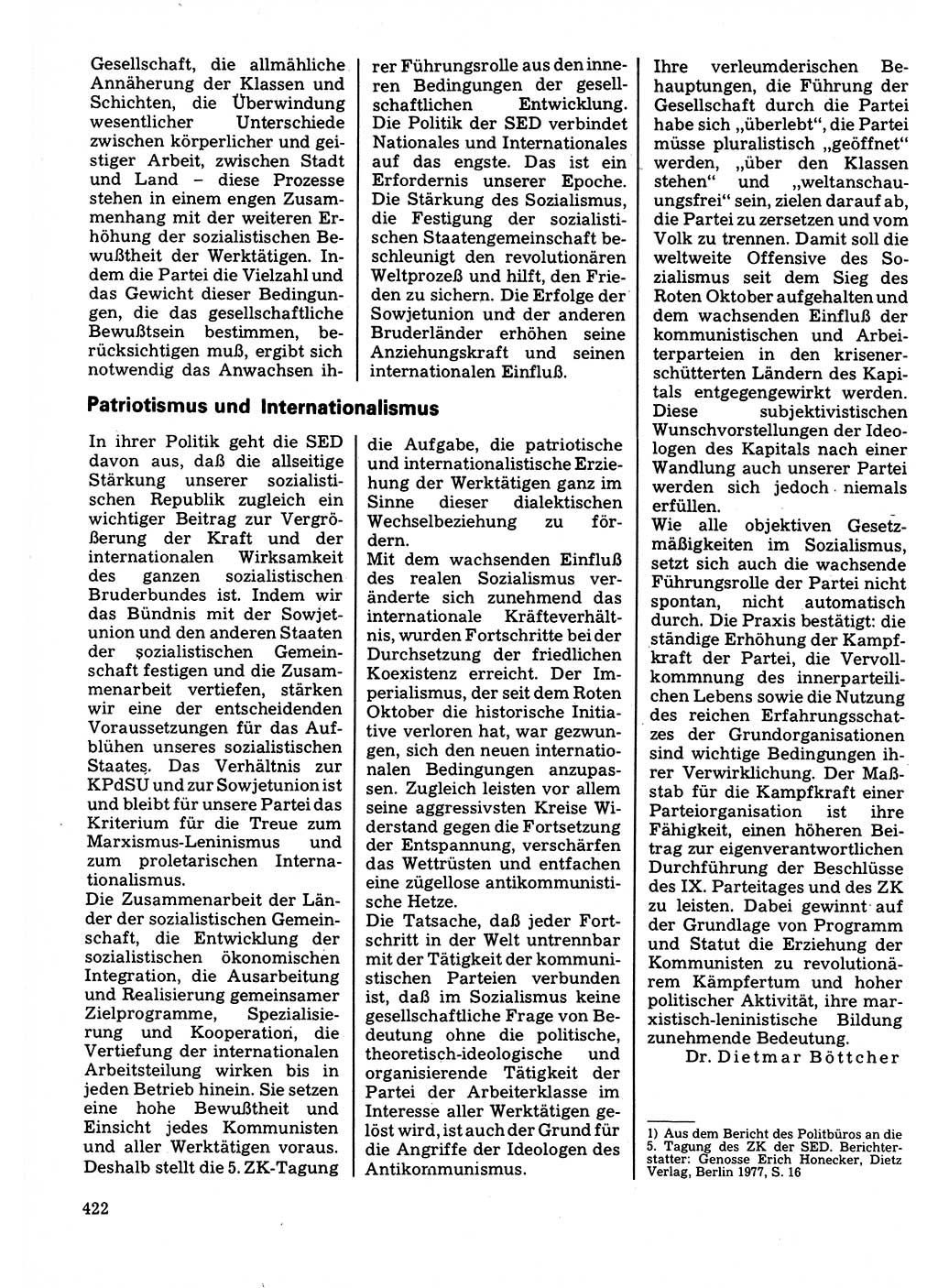 Neuer Weg (NW), Organ des Zentralkomitees (ZK) der SED (Sozialistische Einheitspartei Deutschlands) für Fragen des Parteilebens, 32. Jahrgang [Deutsche Demokratische Republik (DDR)] 1977, Seite 422 (NW ZK SED DDR 1977, S. 422)