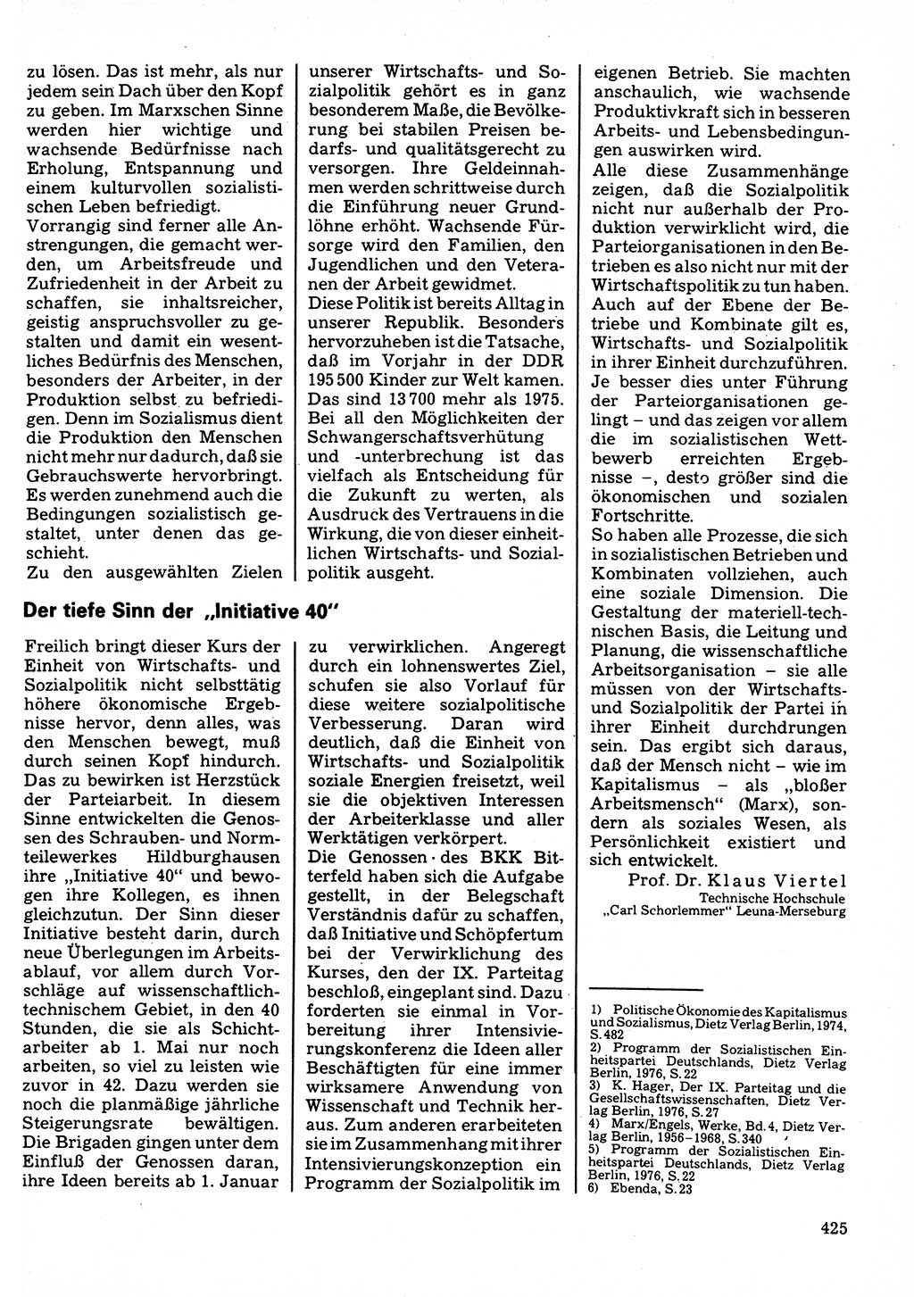 Neuer Weg (NW), Organ des Zentralkomitees (ZK) der SED (Sozialistische Einheitspartei Deutschlands) für Fragen des Parteilebens, 32. Jahrgang [Deutsche Demokratische Republik (DDR)] 1977, Seite 425 (NW ZK SED DDR 1977, S. 425)