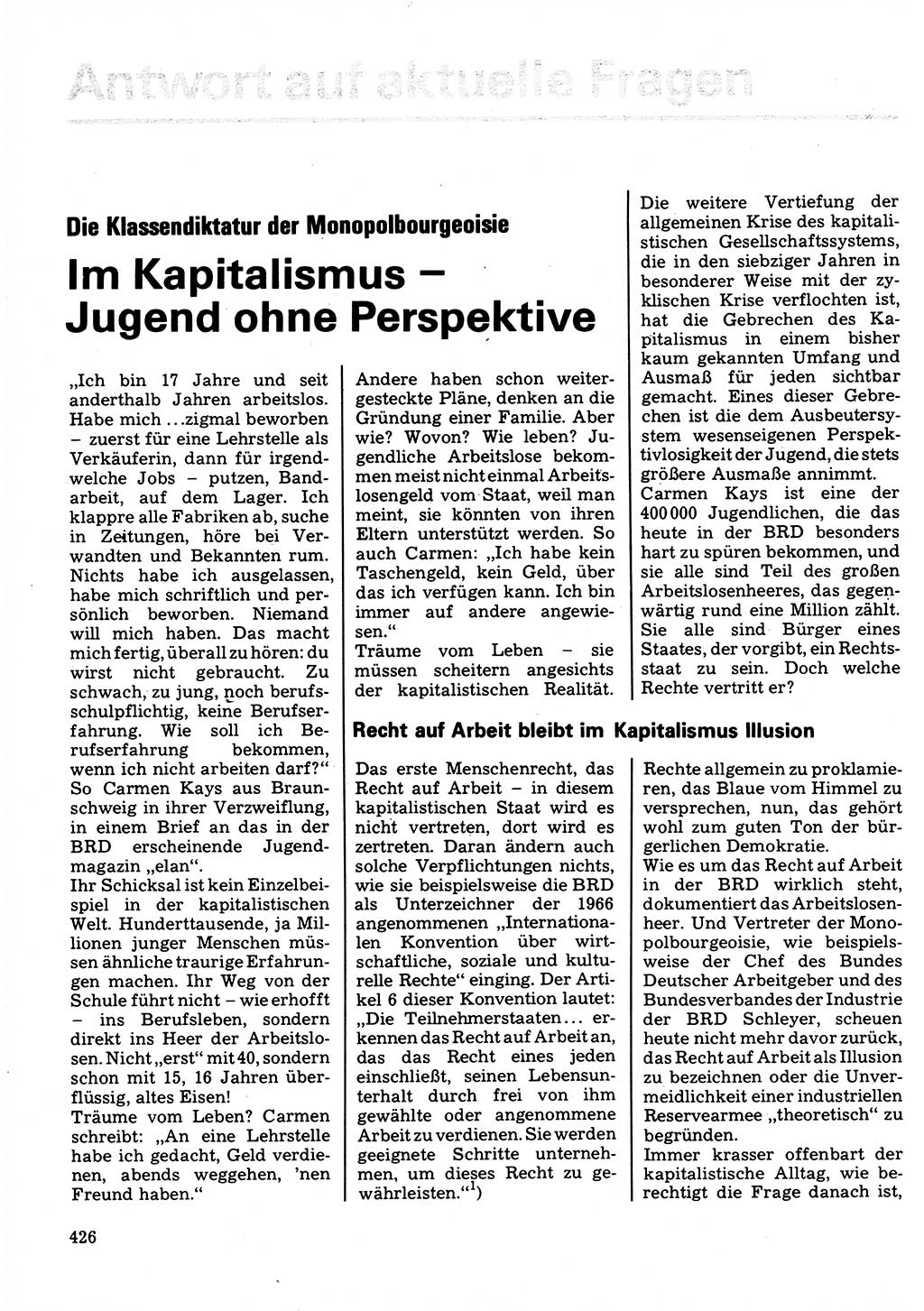 Neuer Weg (NW), Organ des Zentralkomitees (ZK) der SED (Sozialistische Einheitspartei Deutschlands) für Fragen des Parteilebens, 32. Jahrgang [Deutsche Demokratische Republik (DDR)] 1977, Seite 426 (NW ZK SED DDR 1977, S. 426)
