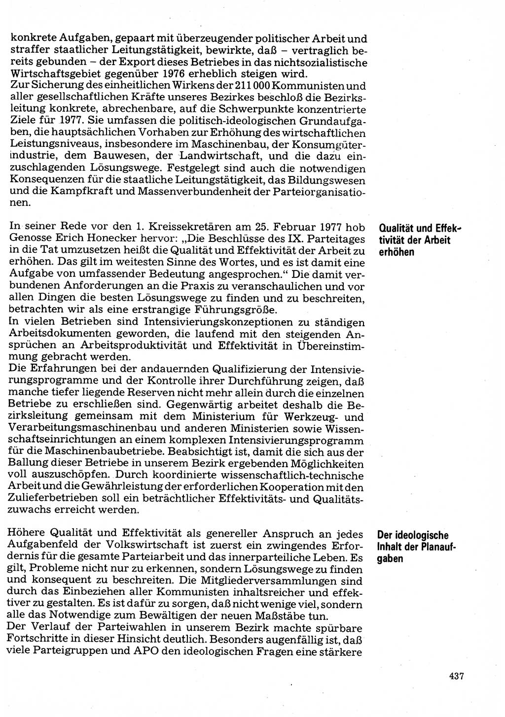 Neuer Weg (NW), Organ des Zentralkomitees (ZK) der SED (Sozialistische Einheitspartei Deutschlands) für Fragen des Parteilebens, 32. Jahrgang [Deutsche Demokratische Republik (DDR)] 1977, Seite 437 (NW ZK SED DDR 1977, S. 437)