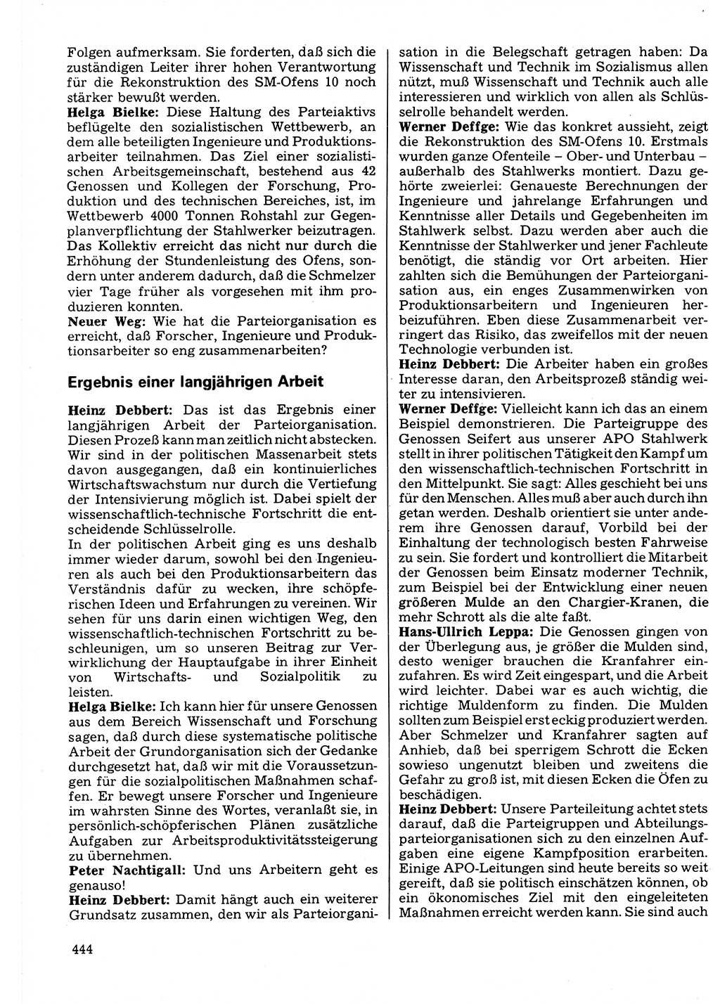 Neuer Weg (NW), Organ des Zentralkomitees (ZK) der SED (Sozialistische Einheitspartei Deutschlands) für Fragen des Parteilebens, 32. Jahrgang [Deutsche Demokratische Republik (DDR)] 1977, Seite 444 (NW ZK SED DDR 1977, S. 444)