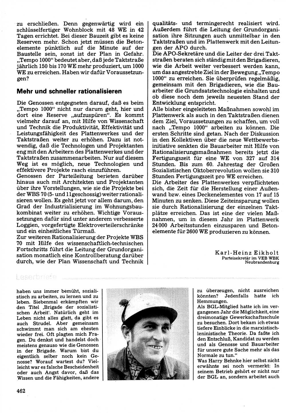 Neuer Weg (NW), Organ des Zentralkomitees (ZK) der SED (Sozialistische Einheitspartei Deutschlands) für Fragen des Parteilebens, 32. Jahrgang [Deutsche Demokratische Republik (DDR)] 1977, Seite 462 (NW ZK SED DDR 1977, S. 462)