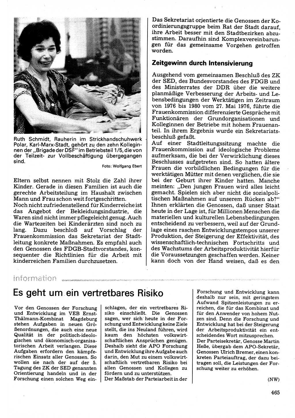 Neuer Weg (NW), Organ des Zentralkomitees (ZK) der SED (Sozialistische Einheitspartei Deutschlands) für Fragen des Parteilebens, 32. Jahrgang [Deutsche Demokratische Republik (DDR)] 1977, Seite 465 (NW ZK SED DDR 1977, S. 465)