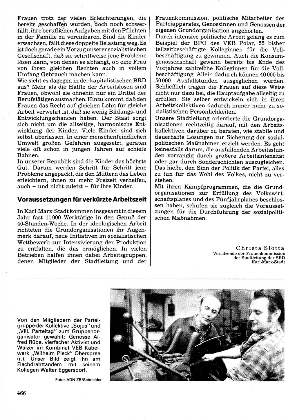 Neuer Weg (NW), Organ des Zentralkomitees (ZK) der SED (Sozialistische Einheitspartei Deutschlands) für Fragen des Parteilebens, 32. Jahrgang [Deutsche Demokratische Republik (DDR)] 1977, Seite 466 (NW ZK SED DDR 1977, S. 466)
