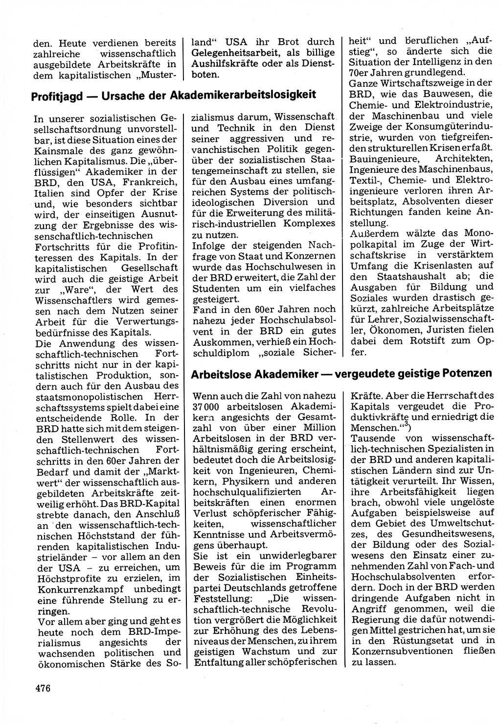 Neuer Weg (NW), Organ des Zentralkomitees (ZK) der SED (Sozialistische Einheitspartei Deutschlands) für Fragen des Parteilebens, 32. Jahrgang [Deutsche Demokratische Republik (DDR)] 1977, Seite 476 (NW ZK SED DDR 1977, S. 476)
