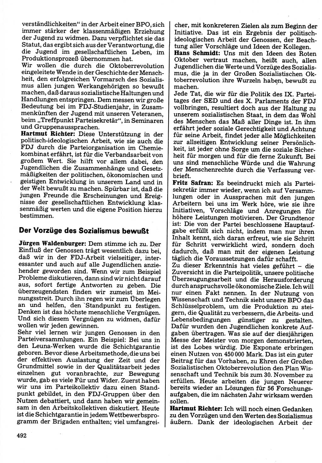 Neuer Weg (NW), Organ des Zentralkomitees (ZK) der SED (Sozialistische Einheitspartei Deutschlands) für Fragen des Parteilebens, 32. Jahrgang [Deutsche Demokratische Republik (DDR)] 1977, Seite 492 (NW ZK SED DDR 1977, S. 492)