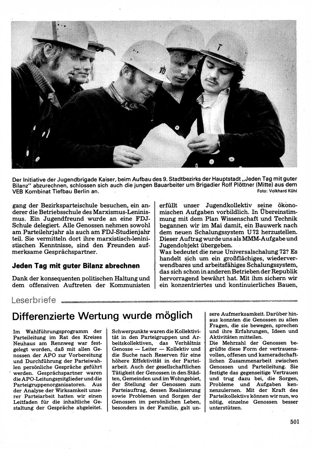 Neuer Weg (NW), Organ des Zentralkomitees (ZK) der SED (Sozialistische Einheitspartei Deutschlands) für Fragen des Parteilebens, 32. Jahrgang [Deutsche Demokratische Republik (DDR)] 1977, Seite 501 (NW ZK SED DDR 1977, S. 501)