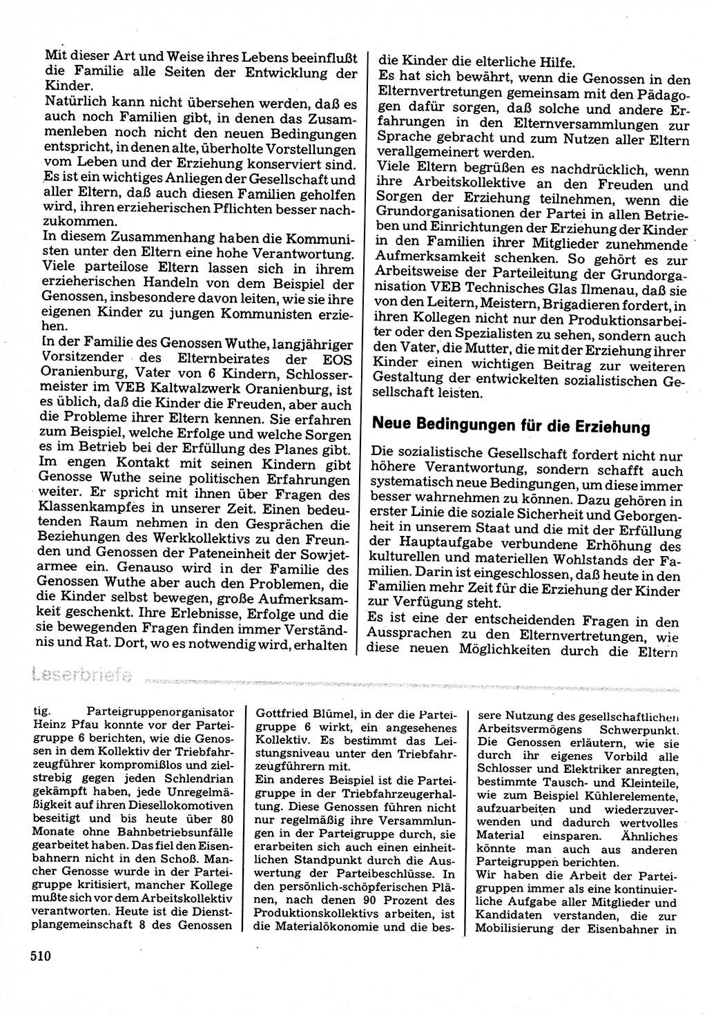 Neuer Weg (NW), Organ des Zentralkomitees (ZK) der SED (Sozialistische Einheitspartei Deutschlands) für Fragen des Parteilebens, 32. Jahrgang [Deutsche Demokratische Republik (DDR)] 1977, Seite 510 (NW ZK SED DDR 1977, S. 510)