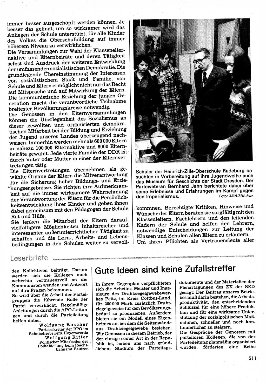 Neuer Weg (NW), Organ des Zentralkomitees (ZK) der SED (Sozialistische Einheitspartei Deutschlands) für Fragen des Parteilebens, 32. Jahrgang [Deutsche Demokratische Republik (DDR)] 1977, Seite 511 (NW ZK SED DDR 1977, S. 511)