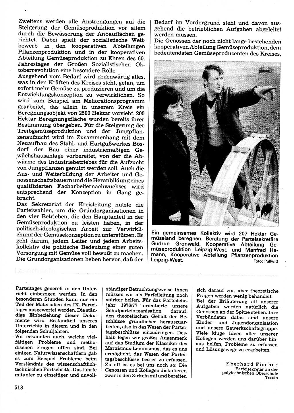 Neuer Weg (NW), Organ des Zentralkomitees (ZK) der SED (Sozialistische Einheitspartei Deutschlands) für Fragen des Parteilebens, 32. Jahrgang [Deutsche Demokratische Republik (DDR)] 1977, Seite 518 (NW ZK SED DDR 1977, S. 518)