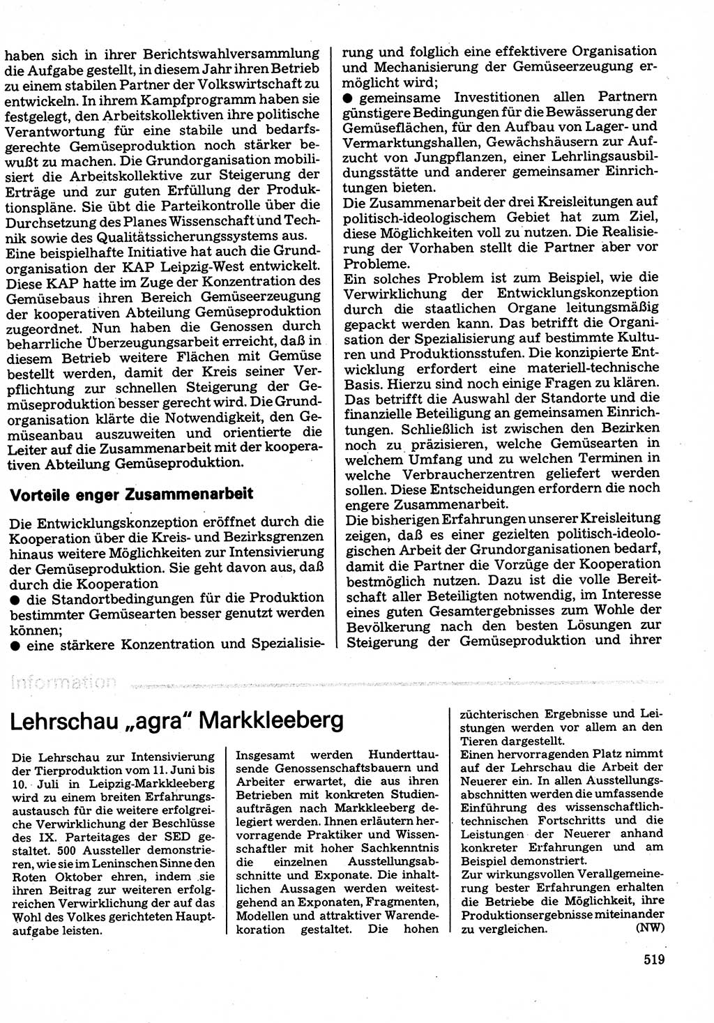 Neuer Weg (NW), Organ des Zentralkomitees (ZK) der SED (Sozialistische Einheitspartei Deutschlands) für Fragen des Parteilebens, 32. Jahrgang [Deutsche Demokratische Republik (DDR)] 1977, Seite 519 (NW ZK SED DDR 1977, S. 519)