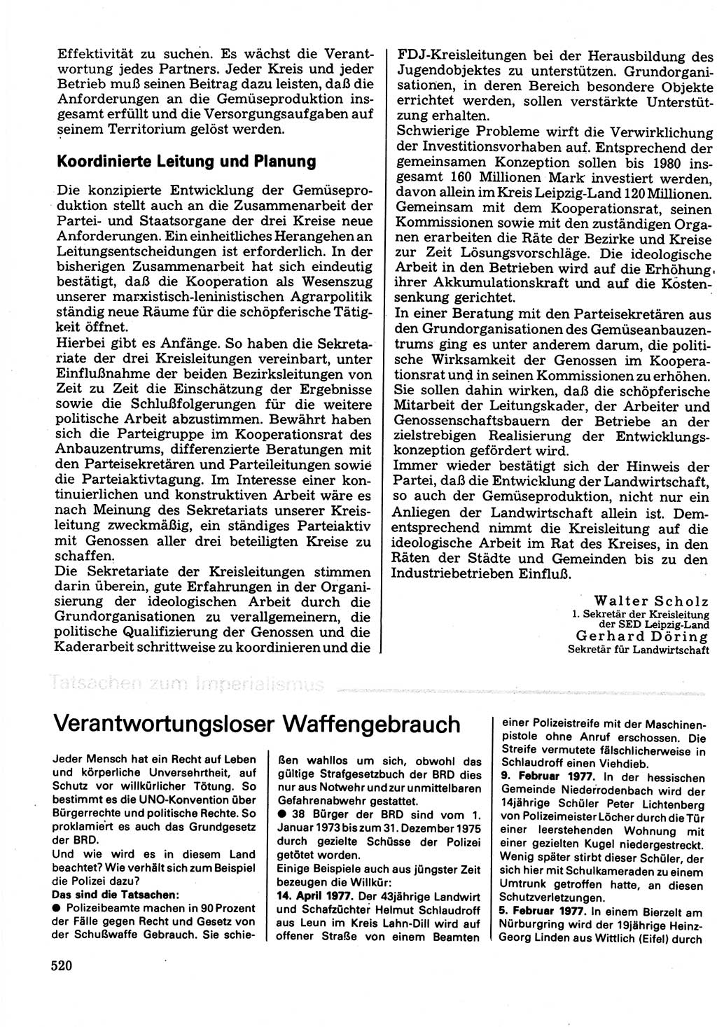 Neuer Weg (NW), Organ des Zentralkomitees (ZK) der SED (Sozialistische Einheitspartei Deutschlands) für Fragen des Parteilebens, 32. Jahrgang [Deutsche Demokratische Republik (DDR)] 1977, Seite 520 (NW ZK SED DDR 1977, S. 520)