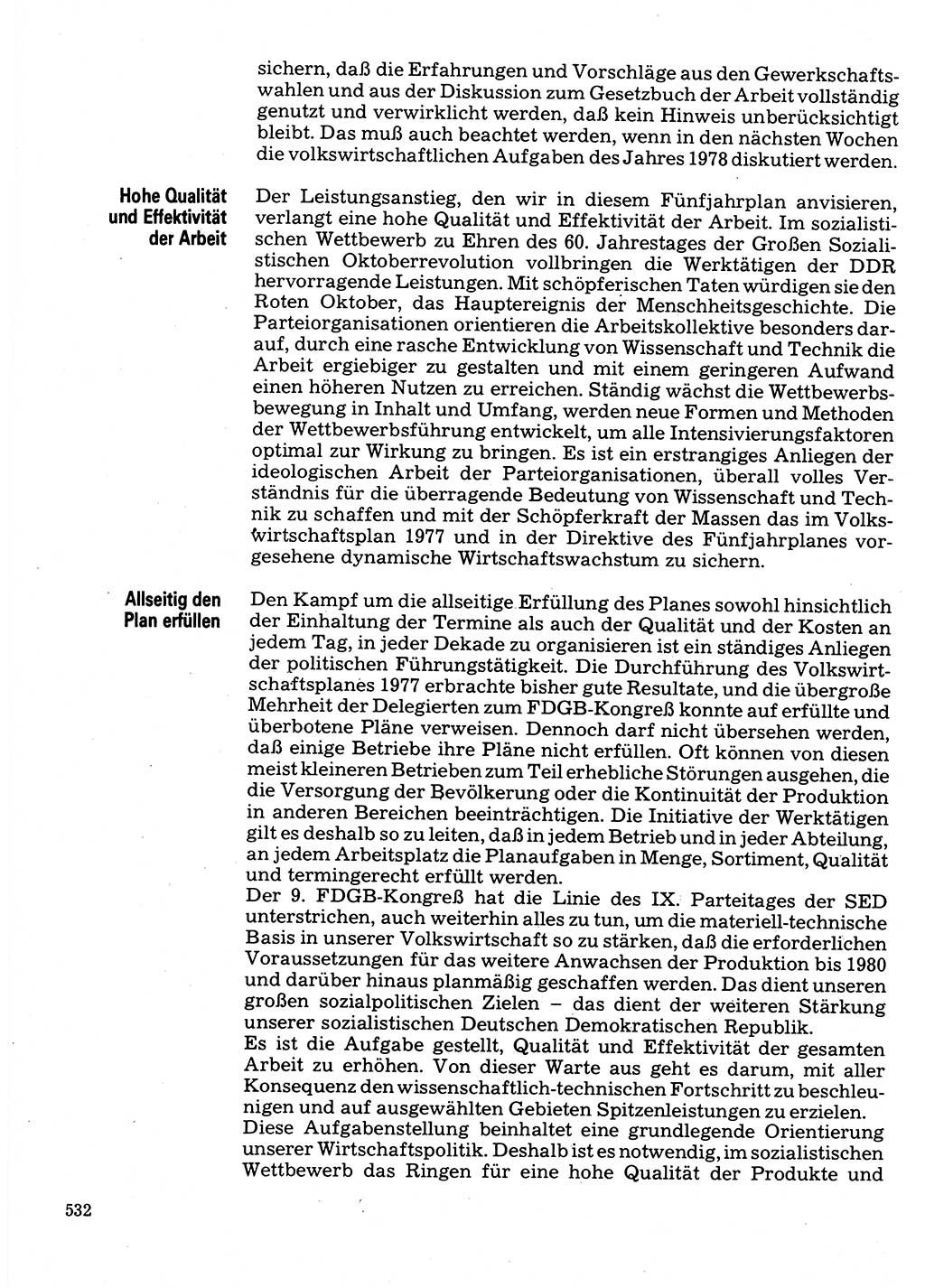 Neuer Weg (NW), Organ des Zentralkomitees (ZK) der SED (Sozialistische Einheitspartei Deutschlands) für Fragen des Parteilebens, 32. Jahrgang [Deutsche Demokratische Republik (DDR)] 1977, Seite 532 (NW ZK SED DDR 1977, S. 532)