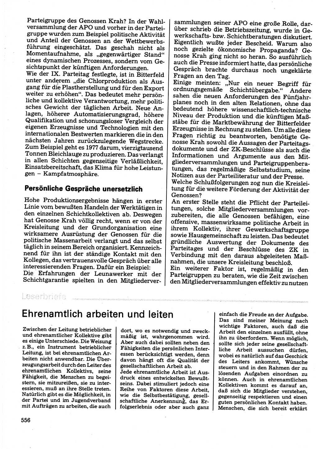 Neuer Weg (NW), Organ des Zentralkomitees (ZK) der SED (Sozialistische Einheitspartei Deutschlands) für Fragen des Parteilebens, 32. Jahrgang [Deutsche Demokratische Republik (DDR)] 1977, Seite 556 (NW ZK SED DDR 1977, S. 556)