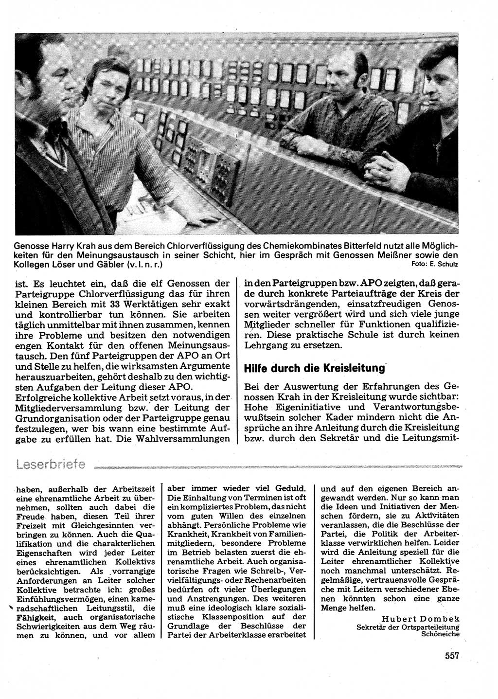 Neuer Weg (NW), Organ des Zentralkomitees (ZK) der SED (Sozialistische Einheitspartei Deutschlands) für Fragen des Parteilebens, 32. Jahrgang [Deutsche Demokratische Republik (DDR)] 1977, Seite 557 (NW ZK SED DDR 1977, S. 557)