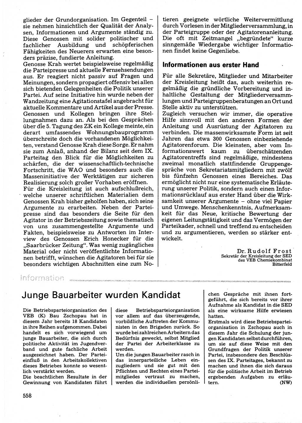 Neuer Weg (NW), Organ des Zentralkomitees (ZK) der SED (Sozialistische Einheitspartei Deutschlands) für Fragen des Parteilebens, 32. Jahrgang [Deutsche Demokratische Republik (DDR)] 1977, Seite 558 (NW ZK SED DDR 1977, S. 558)