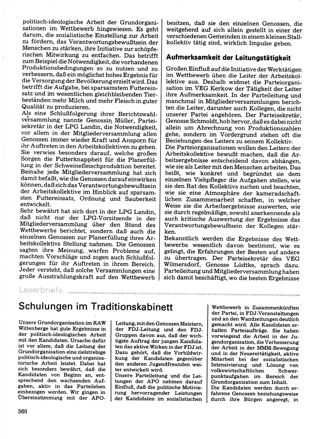 Neuer Weg (NW), Organ des Zentralkomitees (ZK) der SED (Sozialistische Einheitspartei Deutschlands) für Fragen des Parteilebens, 32. Jahrgang [Deutsche Demokratische Republik (DDR)] 1977, Seite 560 (NW ZK SED DDR 1977, S. 560)