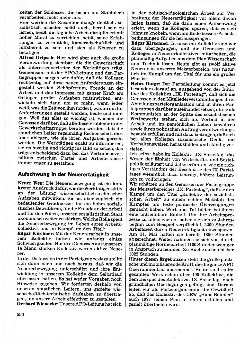 Neuer Weg (NW), Organ des Zentralkomitees (ZK) der SED (Sozialistische Einheitspartei Deutschlands) für Fragen des Parteilebens, 32. Jahrgang [Deutsche Demokratische Republik (DDR)] 1977, Seite 590 (NW ZK SED DDR 1977, S. 590)