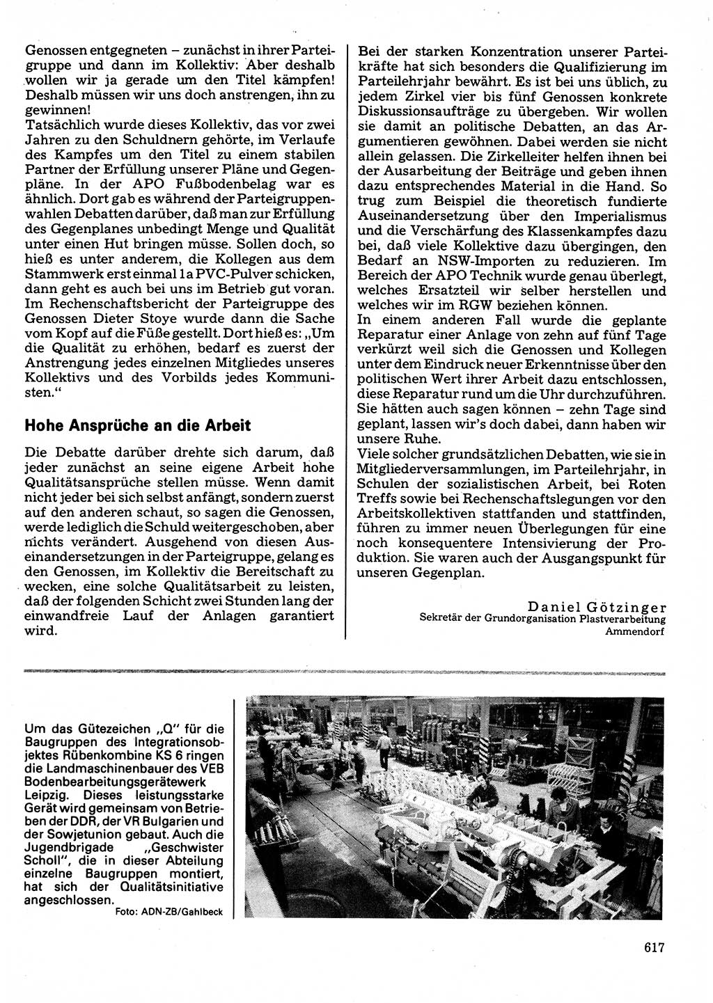 Neuer Weg (NW), Organ des Zentralkomitees (ZK) der SED (Sozialistische Einheitspartei Deutschlands) für Fragen des Parteilebens, 32. Jahrgang [Deutsche Demokratische Republik (DDR)] 1977, Seite 617 (NW ZK SED DDR 1977, S. 617)