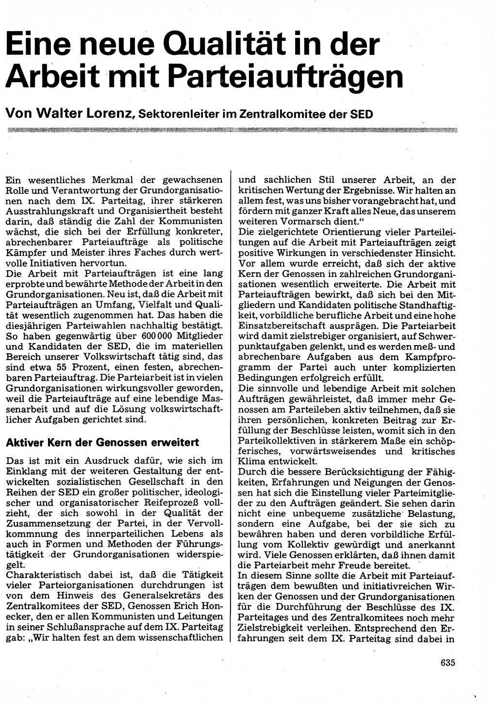 Neuer Weg (NW), Organ des Zentralkomitees (ZK) der SED (Sozialistische Einheitspartei Deutschlands) für Fragen des Parteilebens, 32. Jahrgang [Deutsche Demokratische Republik (DDR)] 1977, Seite 635 (NW ZK SED DDR 1977, S. 635)