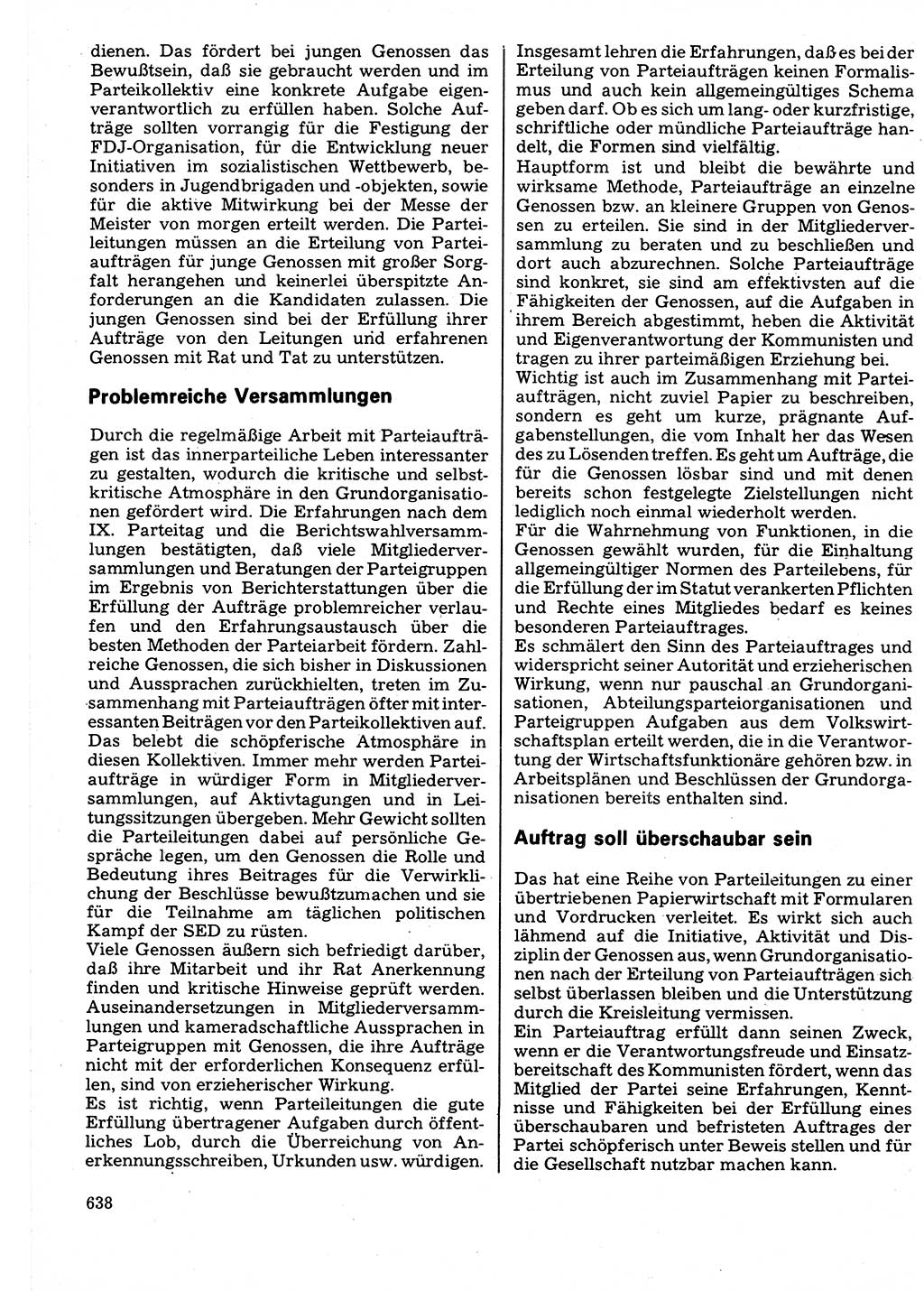 Neuer Weg (NW), Organ des Zentralkomitees (ZK) der SED (Sozialistische Einheitspartei Deutschlands) für Fragen des Parteilebens, 32. Jahrgang [Deutsche Demokratische Republik (DDR)] 1977, Seite 638 (NW ZK SED DDR 1977, S. 638)