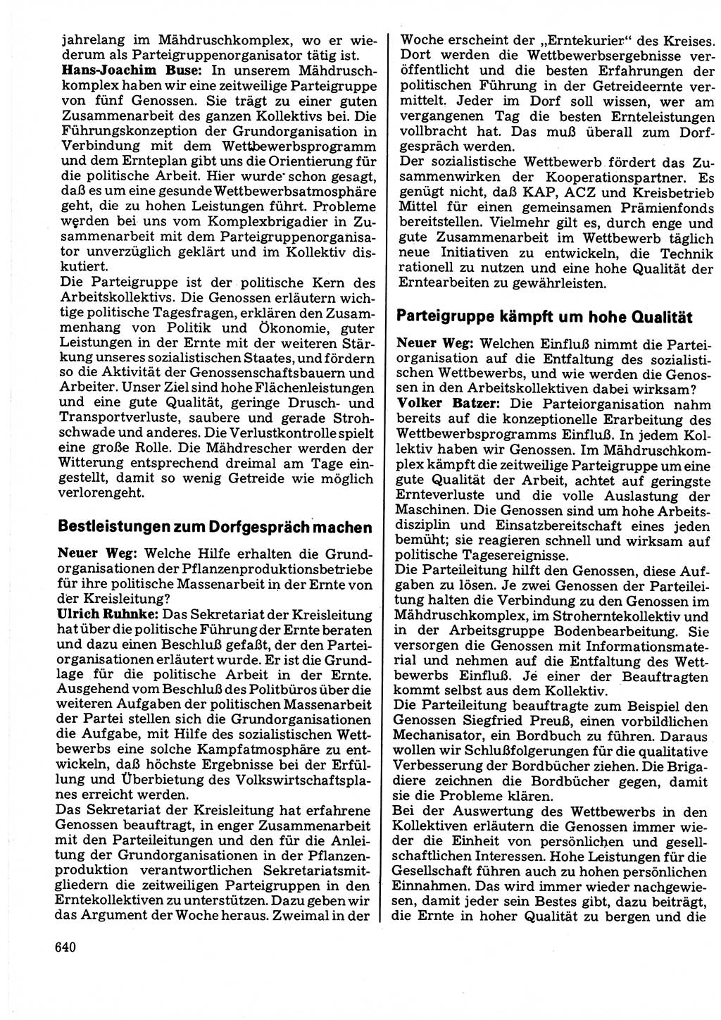 Neuer Weg (NW), Organ des Zentralkomitees (ZK) der SED (Sozialistische Einheitspartei Deutschlands) für Fragen des Parteilebens, 32. Jahrgang [Deutsche Demokratische Republik (DDR)] 1977, Seite 640 (NW ZK SED DDR 1977, S. 640)