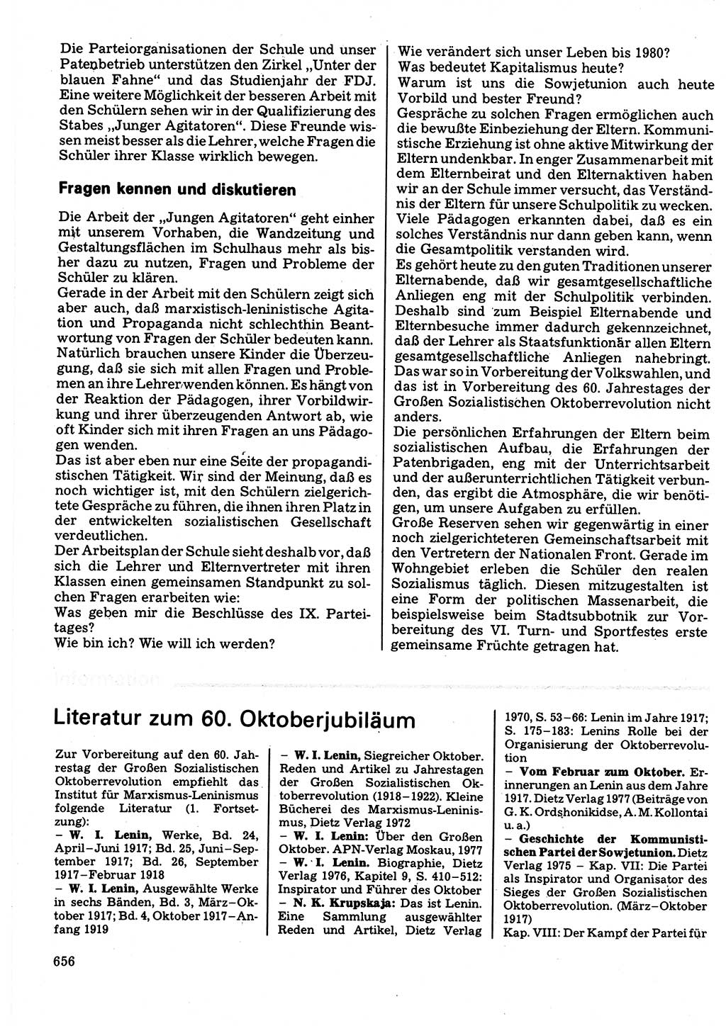 Neuer Weg (NW), Organ des Zentralkomitees (ZK) der SED (Sozialistische Einheitspartei Deutschlands) für Fragen des Parteilebens, 32. Jahrgang [Deutsche Demokratische Republik (DDR)] 1977, Seite 656 (NW ZK SED DDR 1977, S. 656)