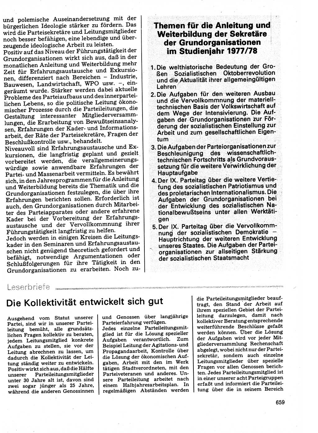 Neuer Weg (NW), Organ des Zentralkomitees (ZK) der SED (Sozialistische Einheitspartei Deutschlands) für Fragen des Parteilebens, 32. Jahrgang [Deutsche Demokratische Republik (DDR)] 1977, Seite 659 (NW ZK SED DDR 1977, S. 659)
